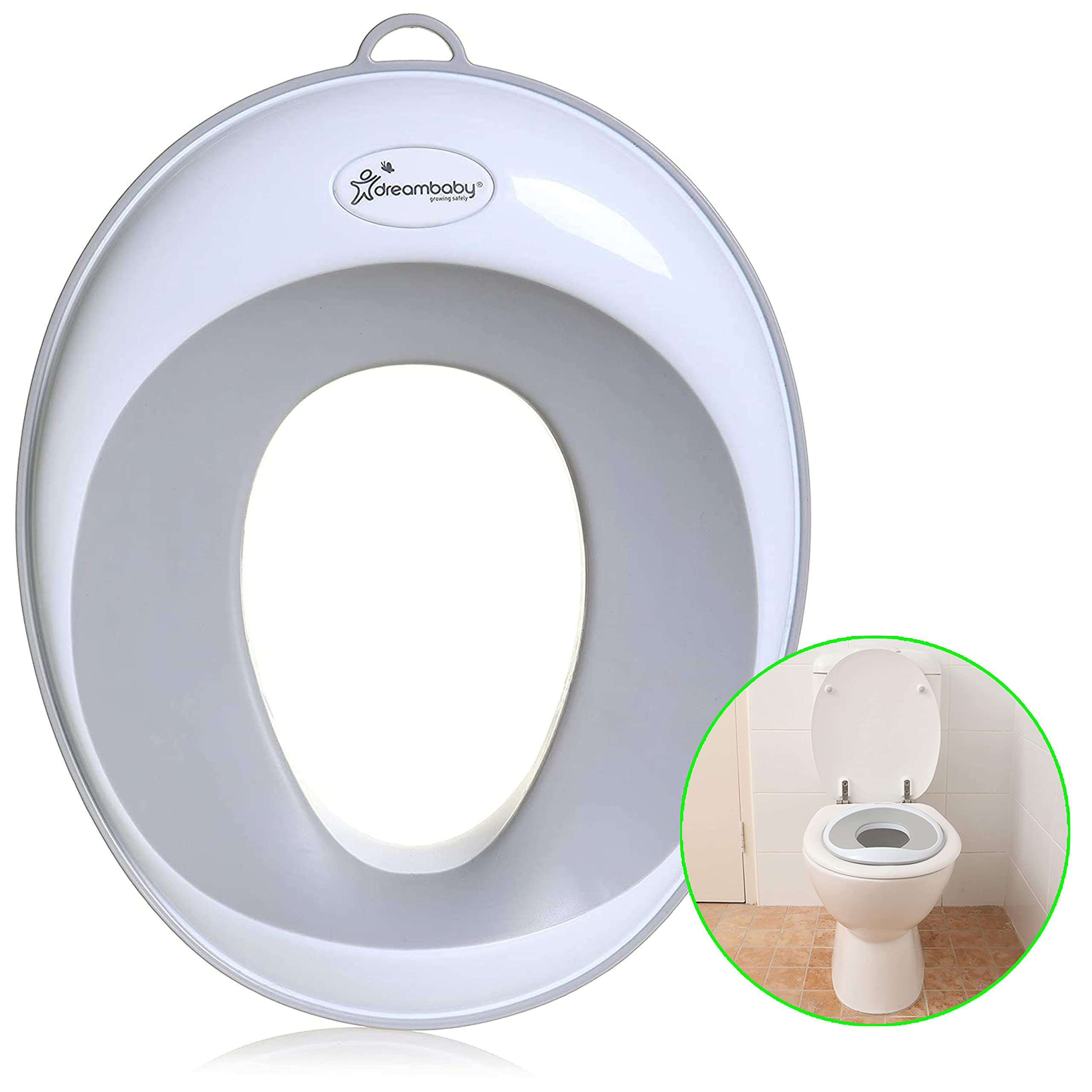 Dreambaby EZY- Potty Training Toilet Seat Topper, Non-Slip and Great for Travel, Grey, Toilet Training Seat
