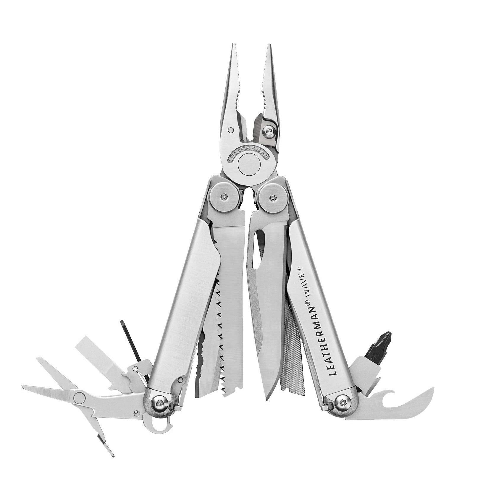 LEATHERMAN Wave Plus - The multi-tool for any task, 18 multipurpose tools with lockable blades for camping, DIY and outdoor adventures made in the USA in stainless steel