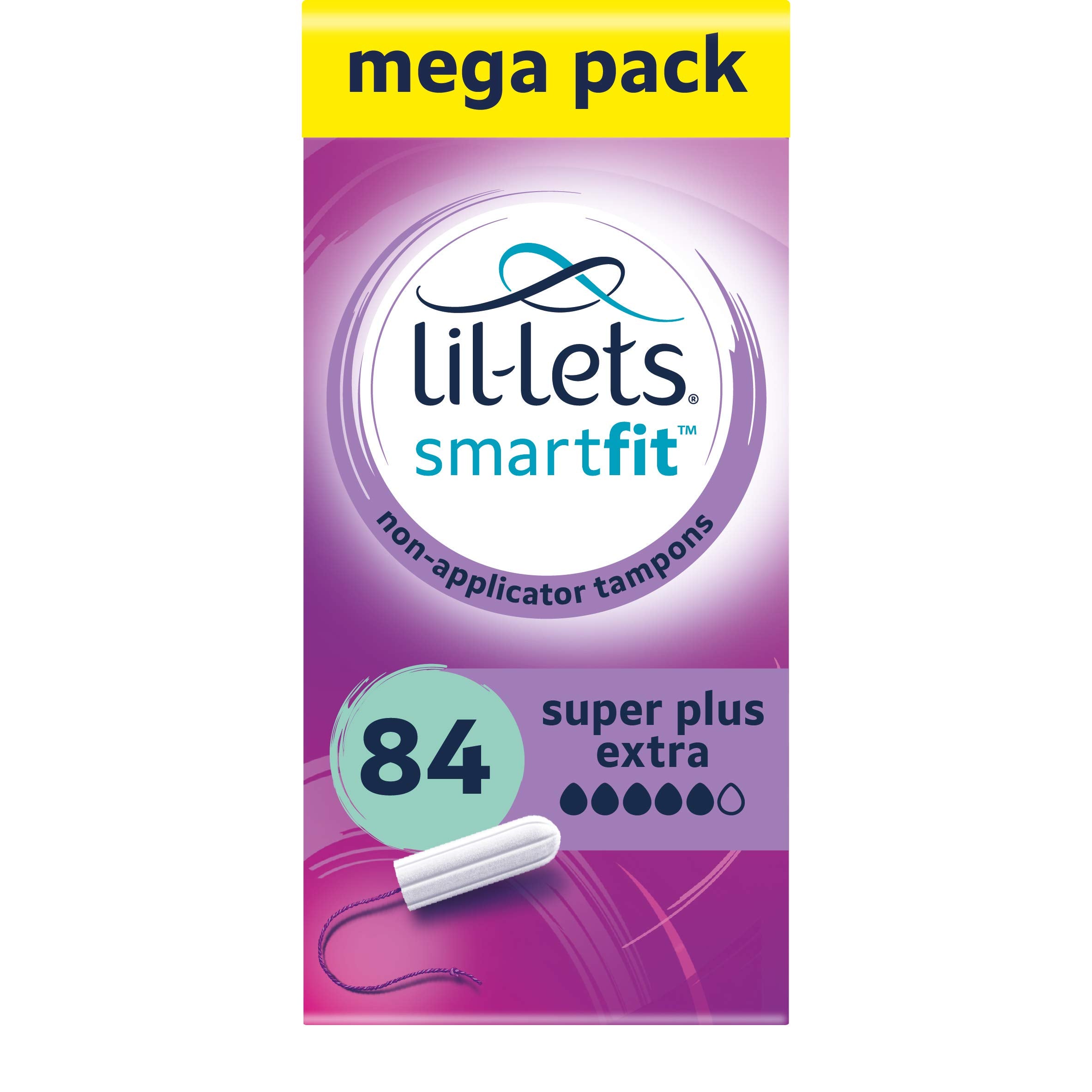 Lil-Lets Non-Applicator Super Plus Extra Tampons X 84 | 6 Packs of 14 | Very Heavy Flow
