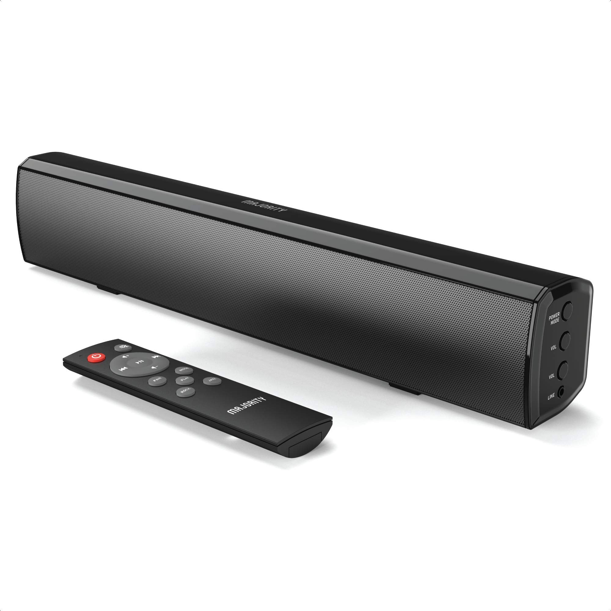 Majority Bowfell Bluetooth Sound Bar for TV | 50 Watts Powerful 2.1 Stereo Sound | EQ Control, Bluetooth, Optical & RCA Connection with USB & AUX Playback | Gaming TV Soundbar Speaker