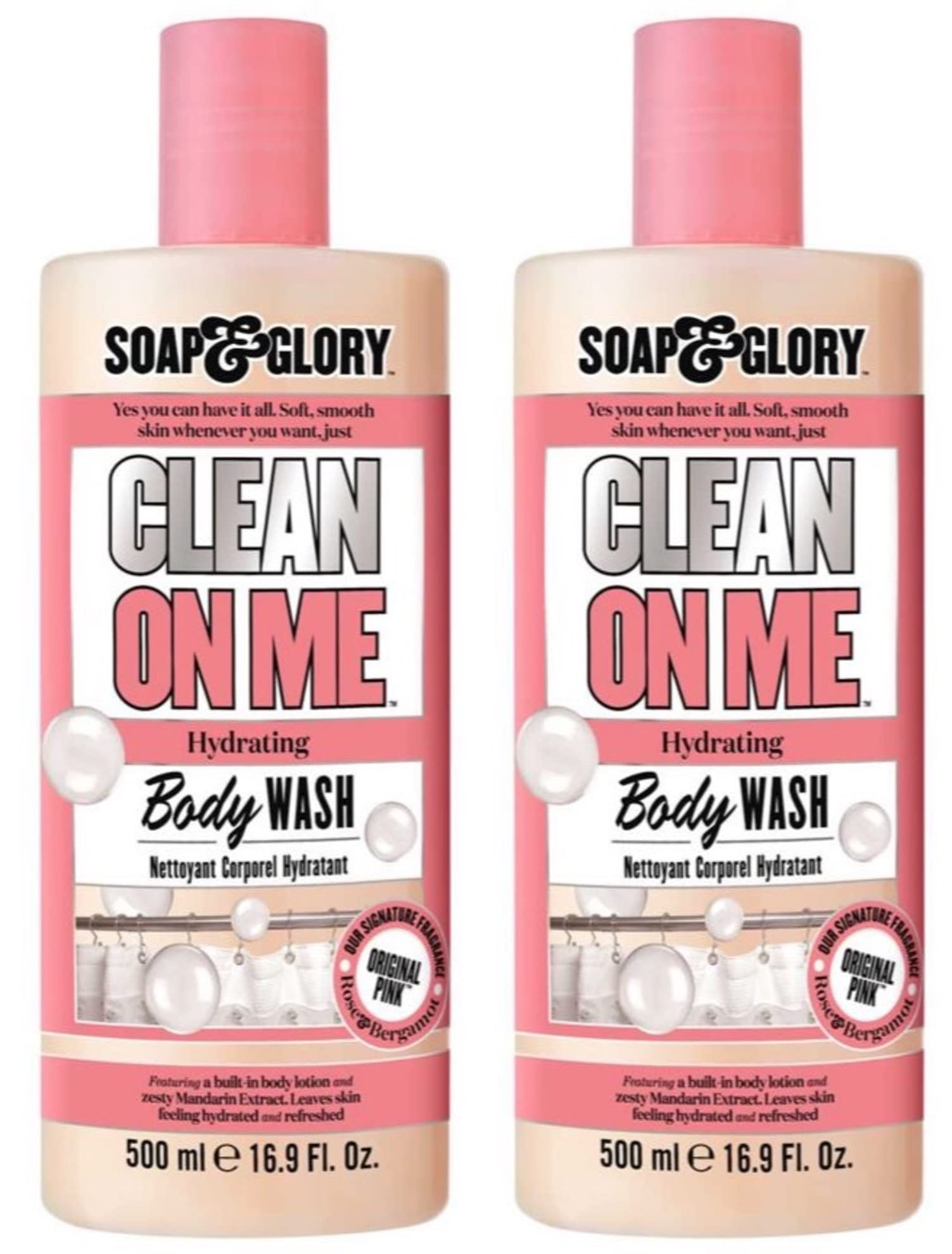 (2 PACK) Soap & Glory Clean On Me Creamy Clarifying Shower Gel x 500ml