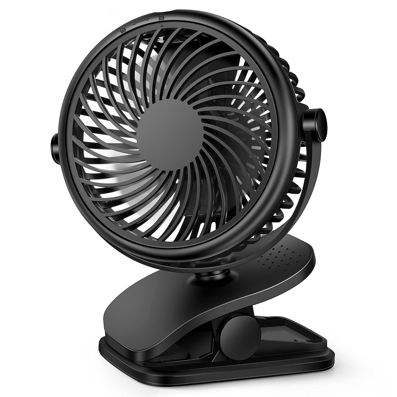 Desk Fan Clip On Fan for Pram, USB Stroller Fan, Rechargeable Portable Table Fans, Personal Desktop Fans with Battery Operated 360° Rotated for Baby PushChairs Bed Office Camping, Holiday Essential
