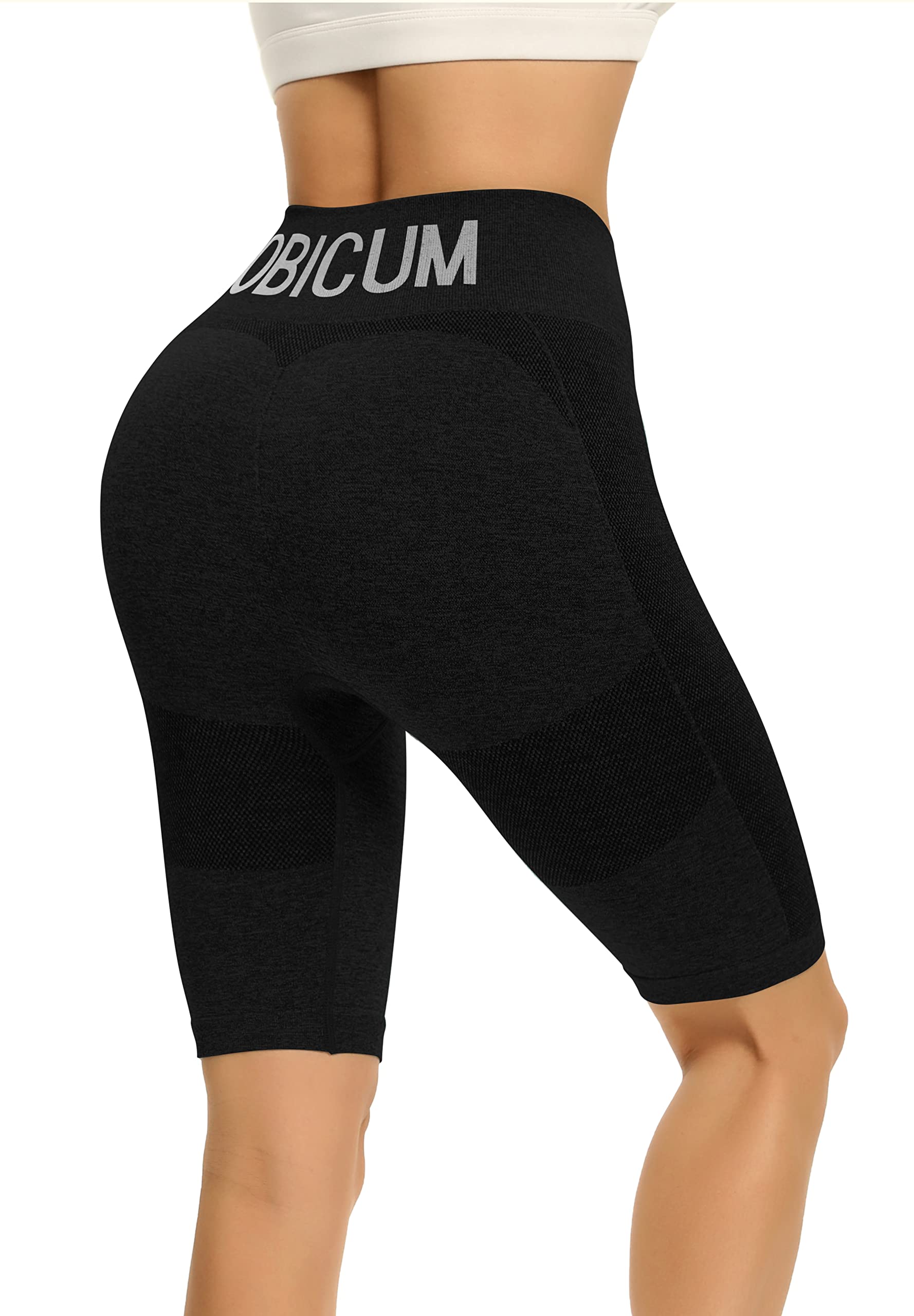 OBICUM Running Shorts High Waist Yoga Shorts Seamless Tummy Butt Lifting Control Athletic Workout Gym Shorts for Women
