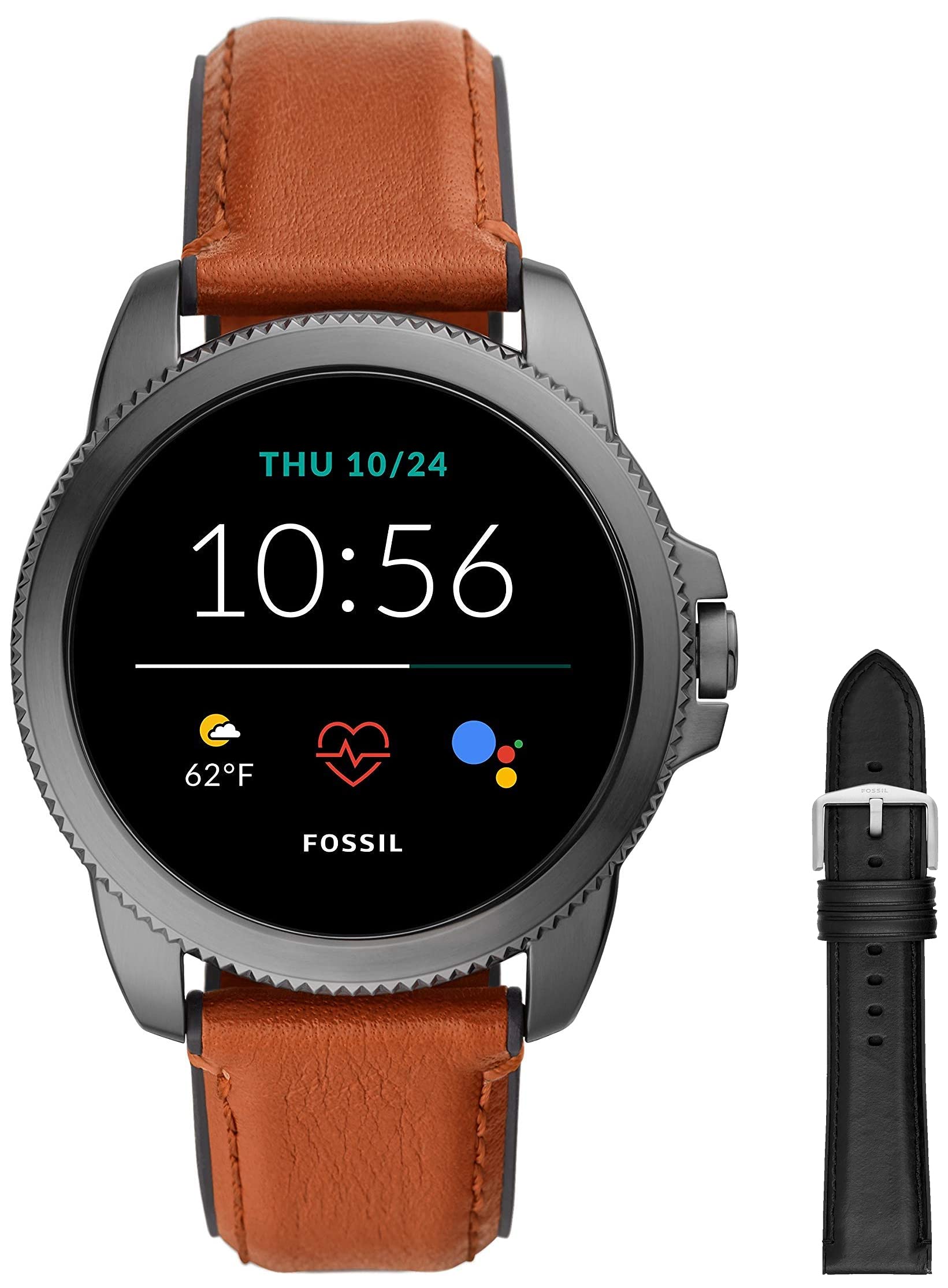 Fossil Men Gen 5E Touchscreen Smartwatch + Fossil Men's Leather Watch Strap S221296