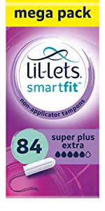 Lil-Lets Non-Applicator Regular Tampons X 96 | 6 Packs of 16 | Light to Medium Flow