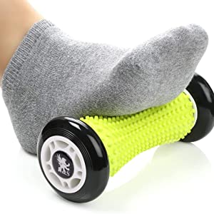 H&S Foot Massage Roller Muscle Roller Stick Wrists and Forearms Exercise Roller Massager for Plantar Fasciitis - Black
