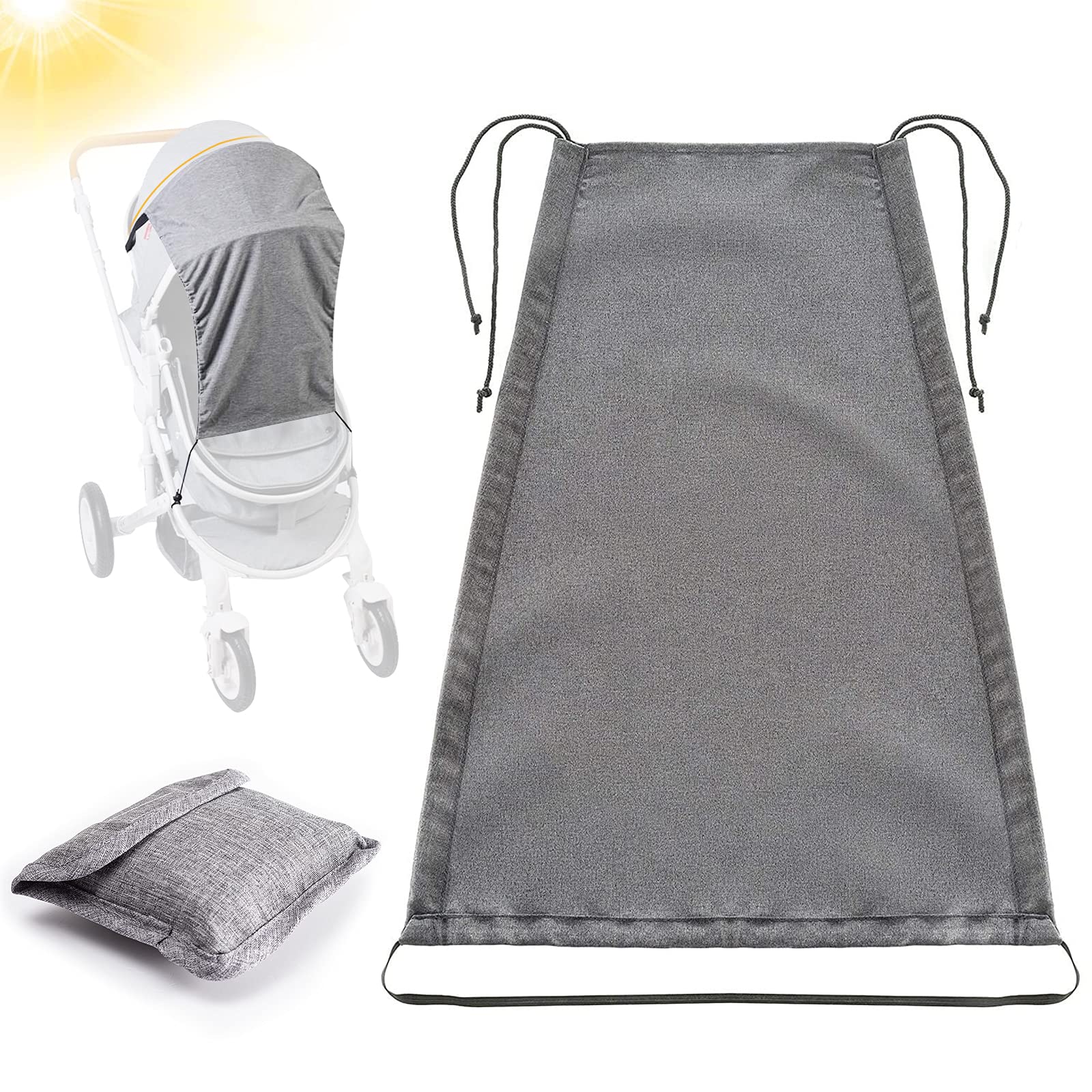 Universal Sun Shade for Pram,Baby Stroller Sun Cover, Pushchair Sun Sail with UV Protection 50+,Baby Pram Sunshade for Pram,Pushchair, Buggy, Stroller and Carrycot