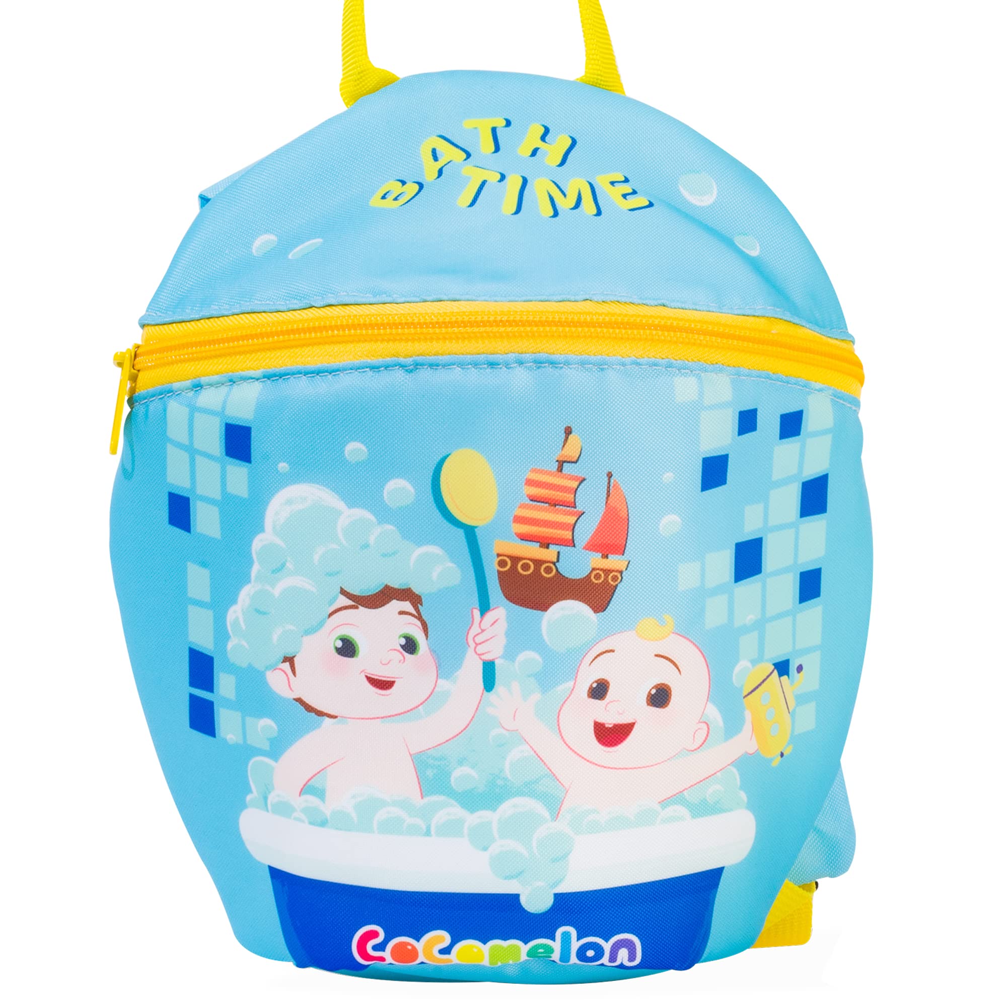 Cocomelon Toddler Backpack with reins | Baby Reins Backpack | Unisex Nursery Toddler Bag with reins for boy Girls | Cocomelon Baby JJ Tomtom Bath Time Design