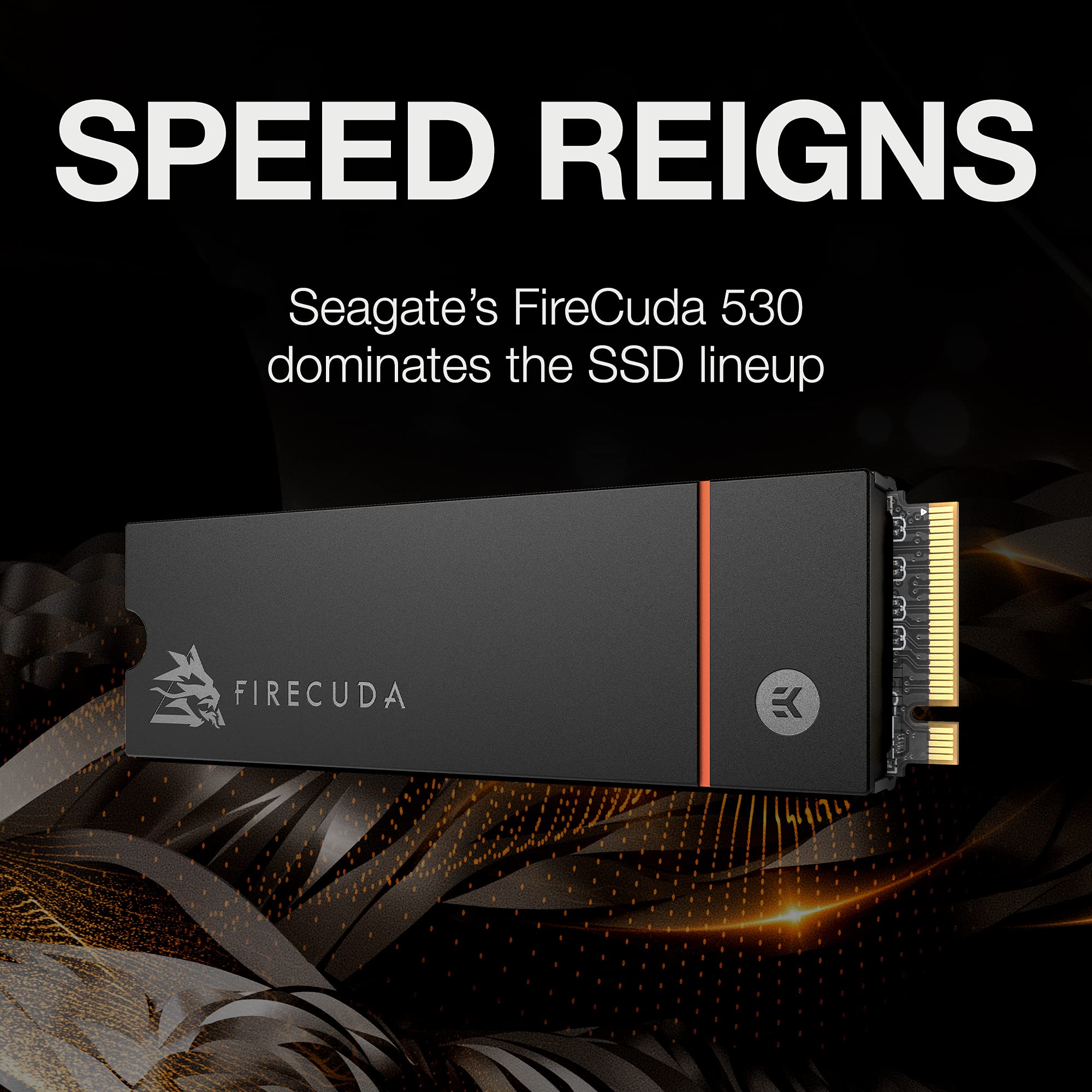 Seagate FireCuda 530, 4 TB, Internal Solid State Drive - M.2 PCIe Gen4 ×4 NVMe 1.4, transfer speeds up to 7,300 MB/s, 3D TLC NAND, 5,100 TBW, Heatsink, 3 year Rescue Services (ZP4000GM3A023)