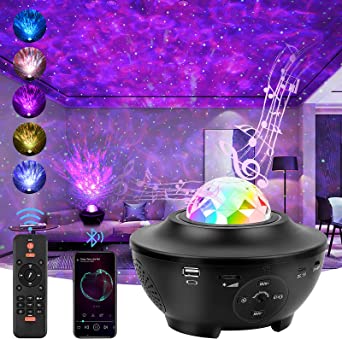 Galaxy Projector Light Star Projector: 2022 Upgraded Ocean Wave LED Night Light for Kids | Lamp for Bedroom with Remote Control 10 Colors Music Bluetooth Speaker Timer for Baby Adults Home Room Decor
