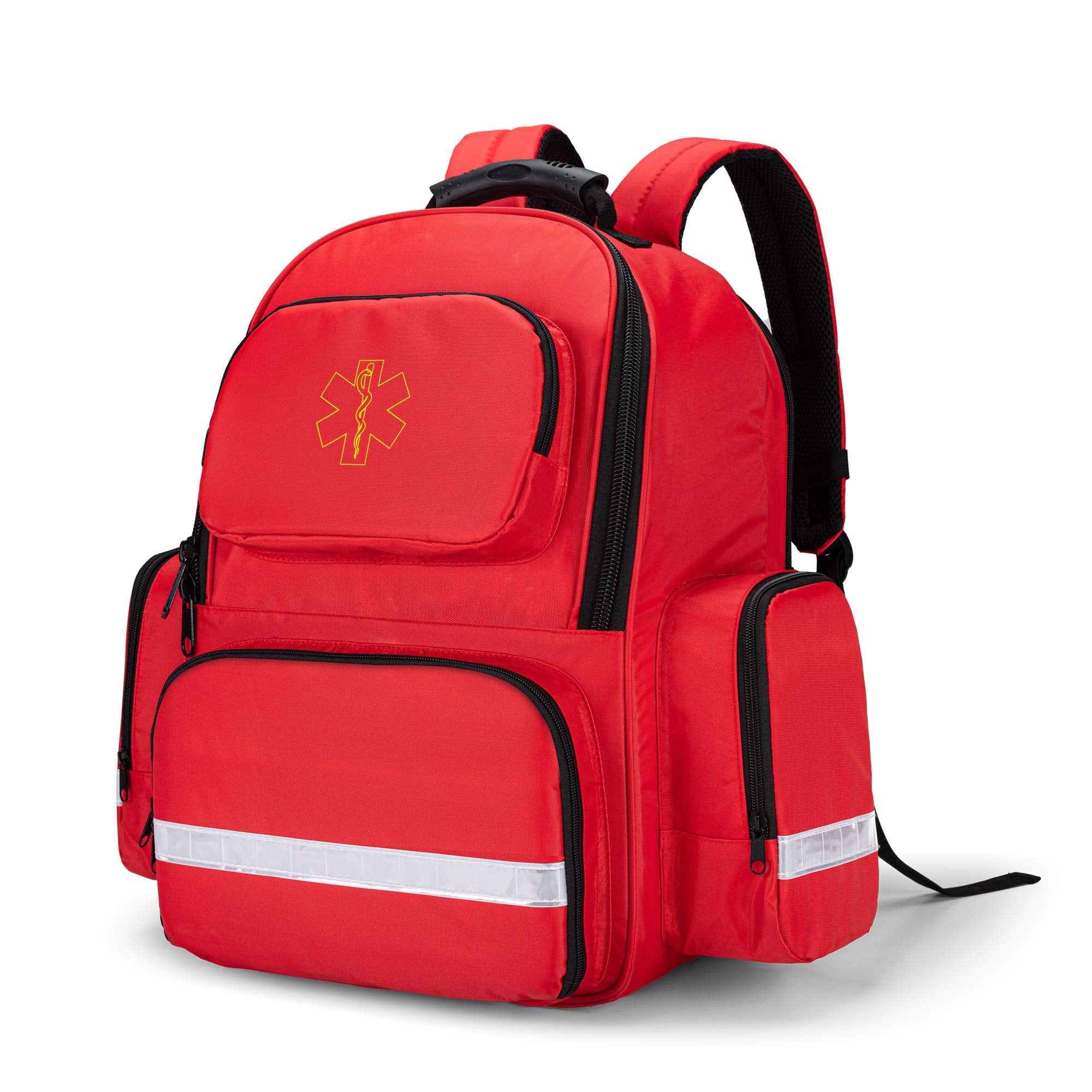Trunab First Responder Bag Trauma Backpack Empty, Medical Emergency Kits Storage Jump Bag Pack for EMT, EMS, Police, Firefighters, Safety Officers, Red, BAG ONLY - Patented Design