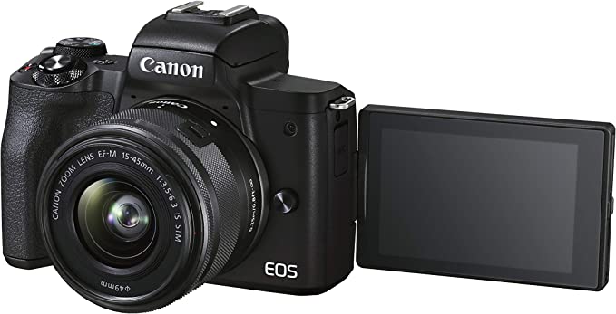 Canon EOS M50 Mark II Mirrorless Camera | 24.1 Megapixels, Vlogging Camera, 4K Streaming Camera, 4K Time-Lapse, Vari-Angle Touchscreen, 3.5mm Mic Connection, Dual Pixel CMOS AF, Wi-Fi & Bluetooth