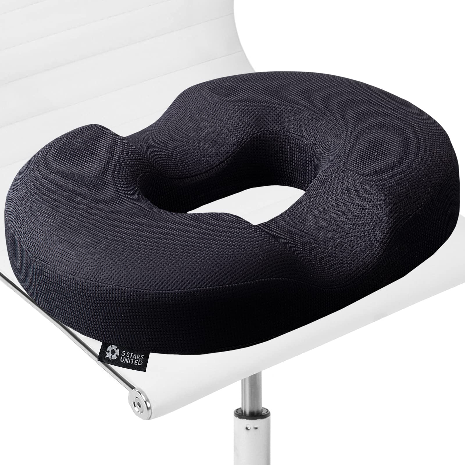 Pxcl Donut Pillow Hemorrhoid Tailbone Cushion Small Black Seat