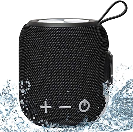 Bluetooth Speaker,Portable Bluetooth Speaker,Mini Bluetooth 5.0Dual Pairing Wireless Speaker,360 HD Surround Sound & Rich Stereo Bass IPX7 Waterproof for Travel,Pool and Outdoor Shower Speaker(Black)