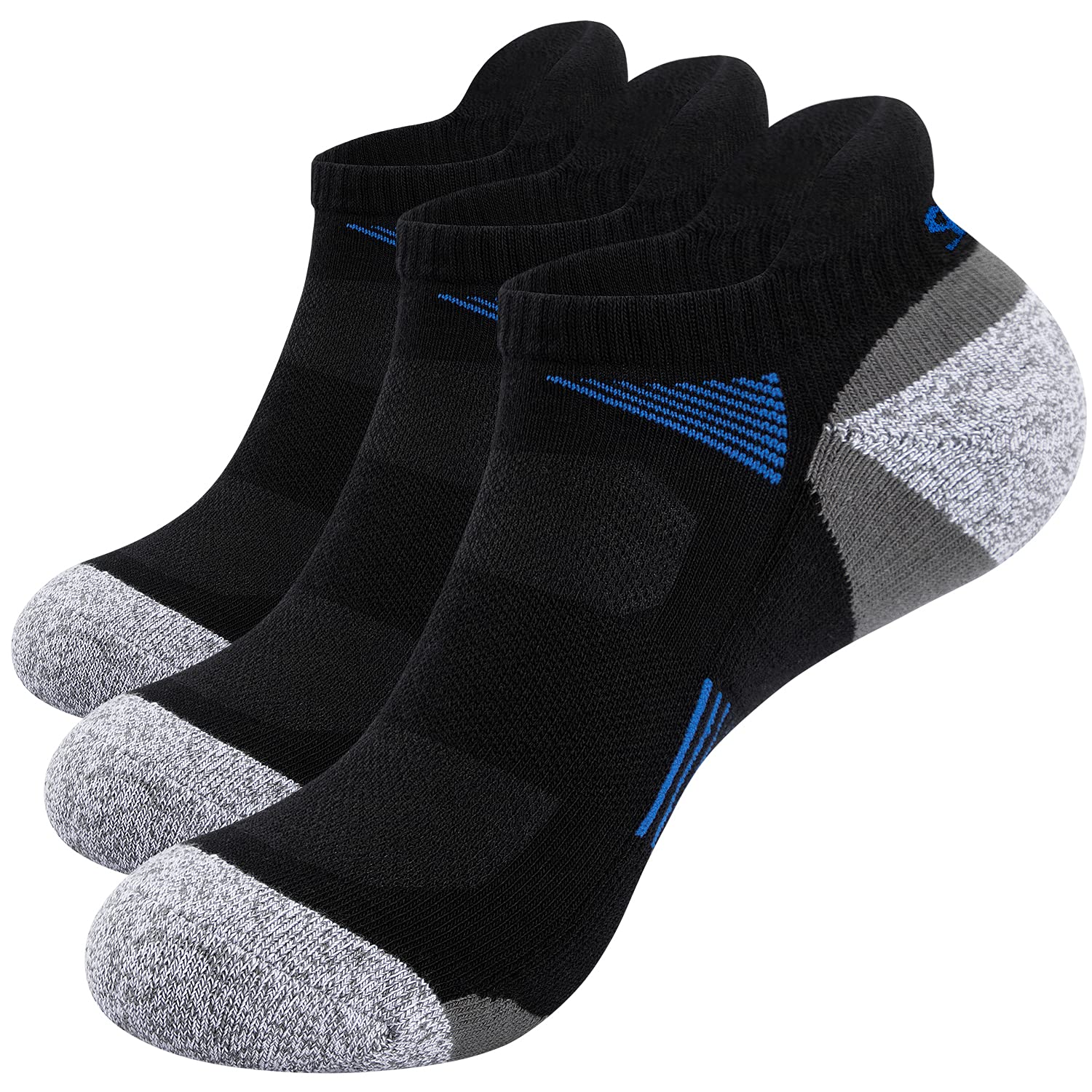 Running Socks Cushioned Sports Socks Ankle Socks Trainer Socks For Men  Women Ladies Cotton Low Cut Athletic Socks (6 Pairs)