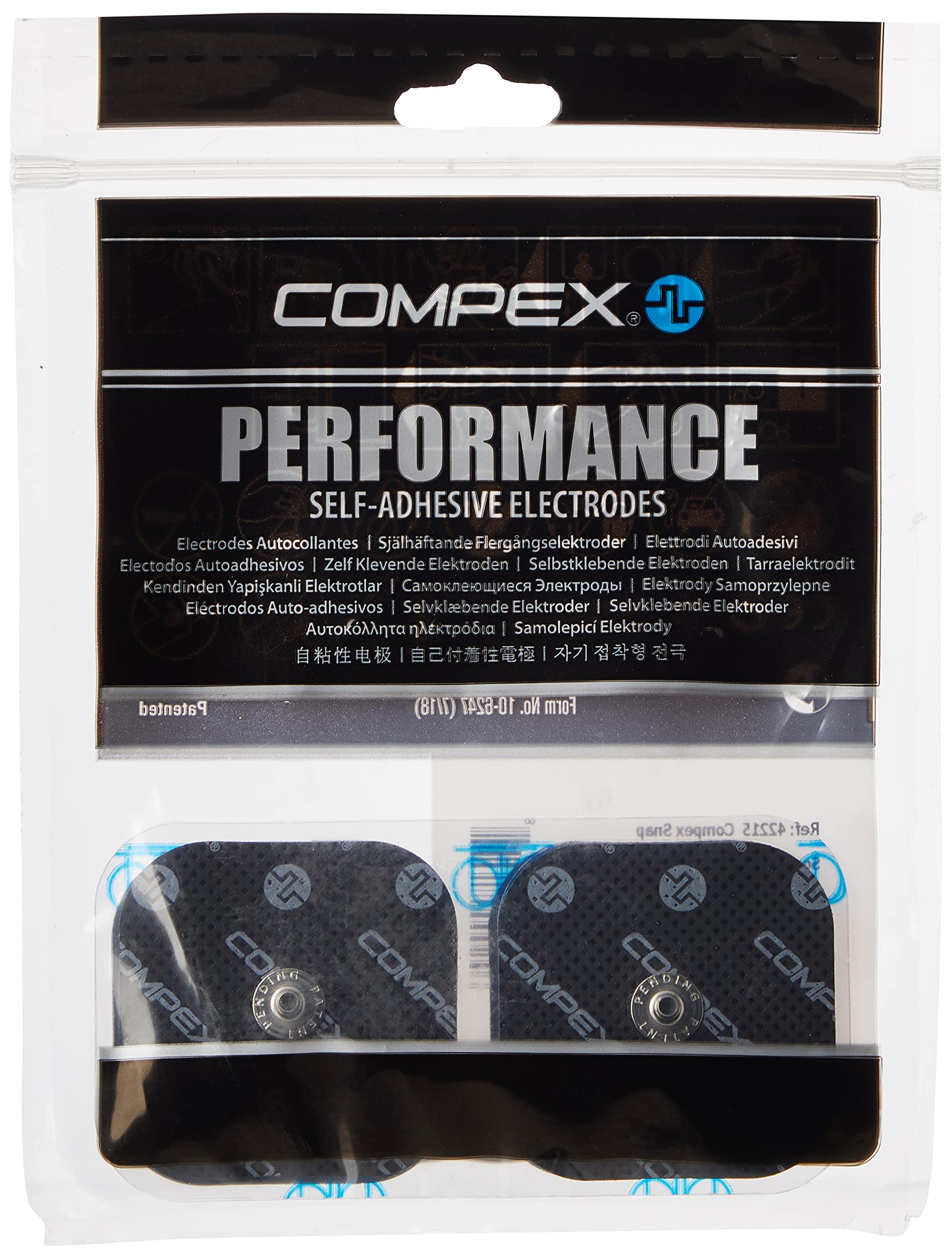 Compex Unisex's Easysnap Self-Adhesive Electrodes with Snap Connectors, Blue, 50 x 50 mm