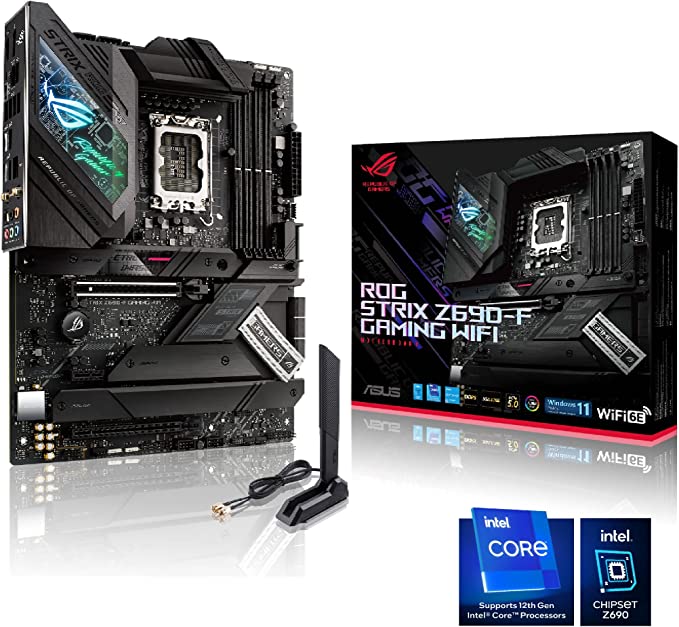 ASUS ROG STRIX Z690-F GAMING WIFI, Intel Z690 LGA 1700 ATX motherboard, PCIe®5.0, 16+1 power stages, DDR5, WiFi 6E, Intel®2.5 Gb LAN, four M.2, M.2 backplate, PCIe®Slot Q-Release