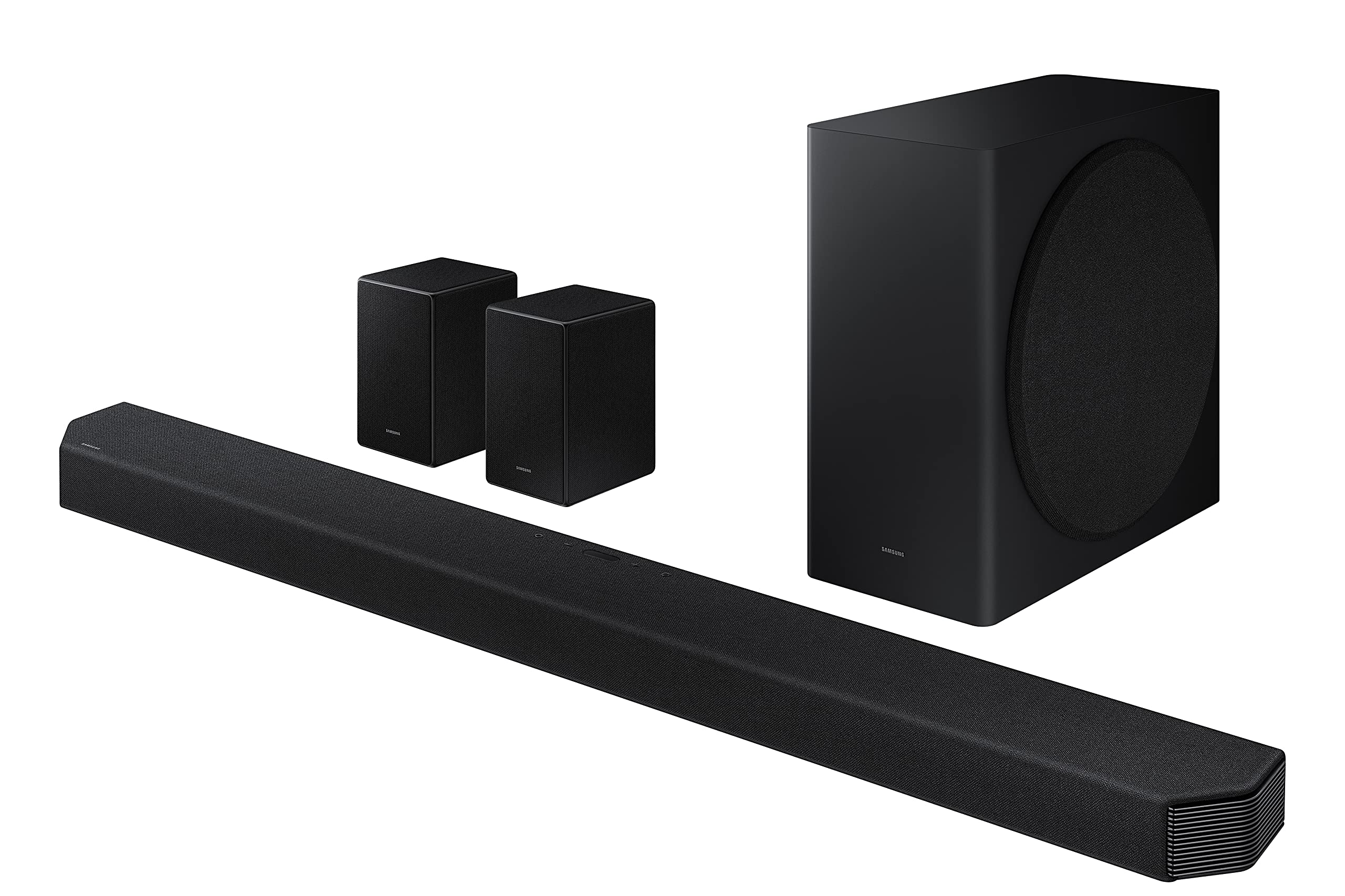 Samsung Q950A Soundbar Speaker With Wireless Subwoofer & Rear Speakers (2021) - 11.1.4ch Dolby Atmos Sound System With DTS:X, Spacefit Sound, Built In Alexa & Airplay, Adaptive Sound & Q-Symphony