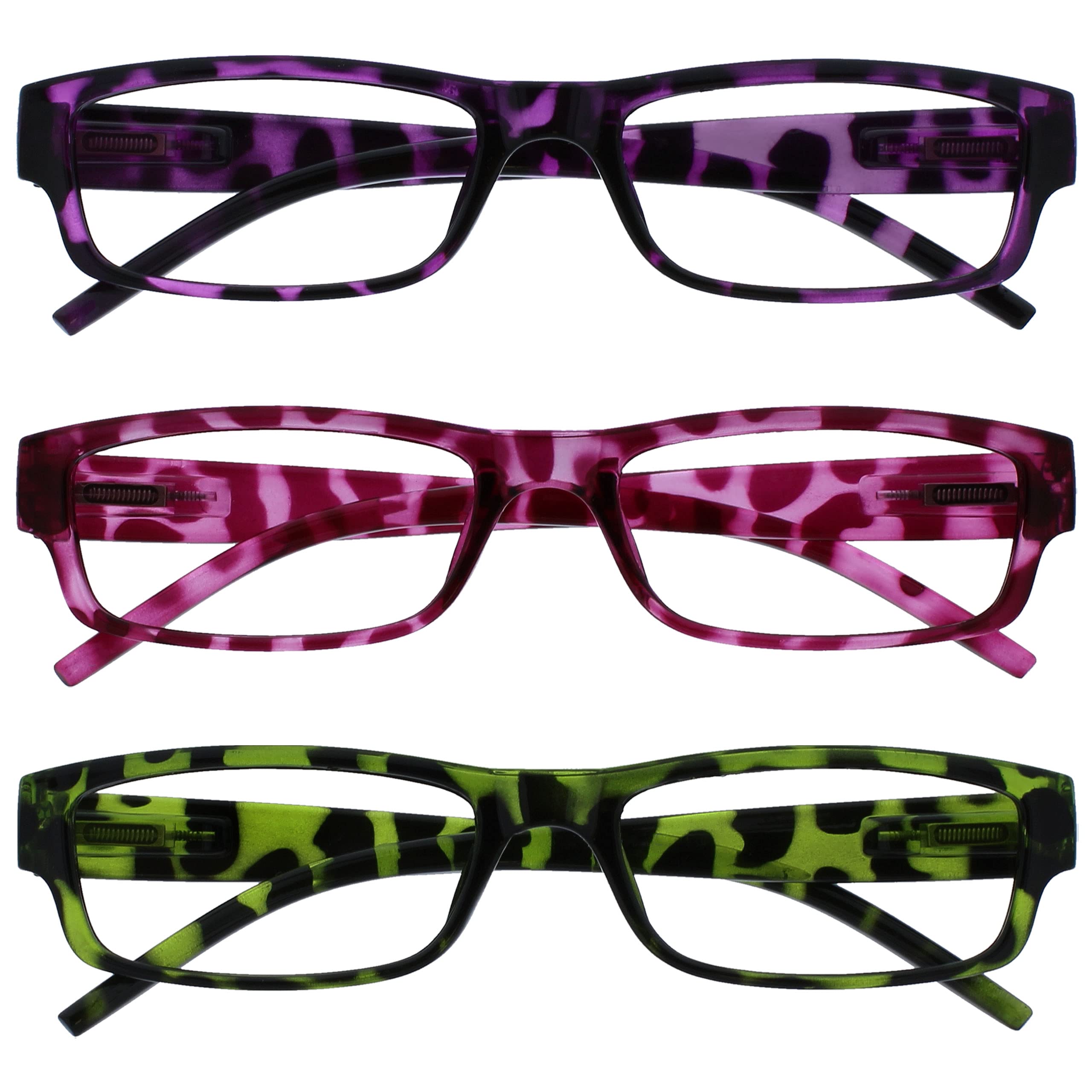 The Reading Glasses Company Unisex The Reading Glasses Company Purple Pink Green Lightweight Comfortable Readers Value 3 Pack Mens Reading Glasses Mixed 3 Pack (pack of 1)