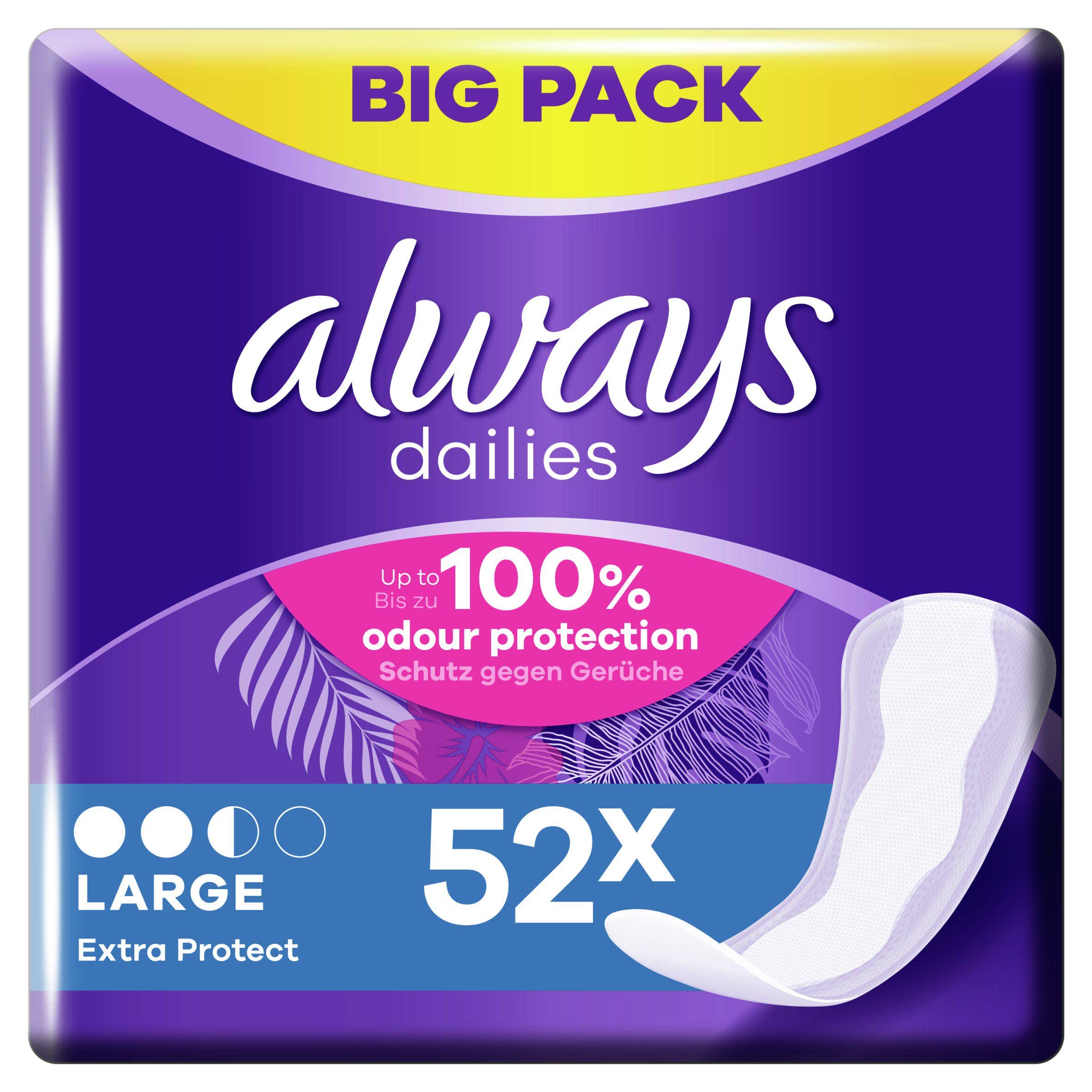 Always Dailies Large Panty Liners Big Pack 52 per pack (PACK OF 2)