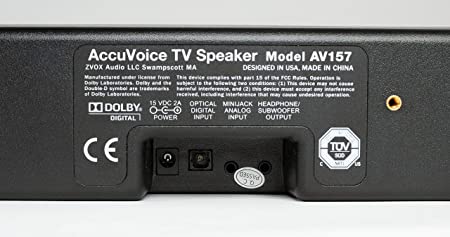 ZVOX Dialogue Clarifying Sound Bar with Patented Hearing Technology, Twelve Levels of Voice Boost - 30-Day Home Trial - AccuVoice AV157 TV Speaker (Black)