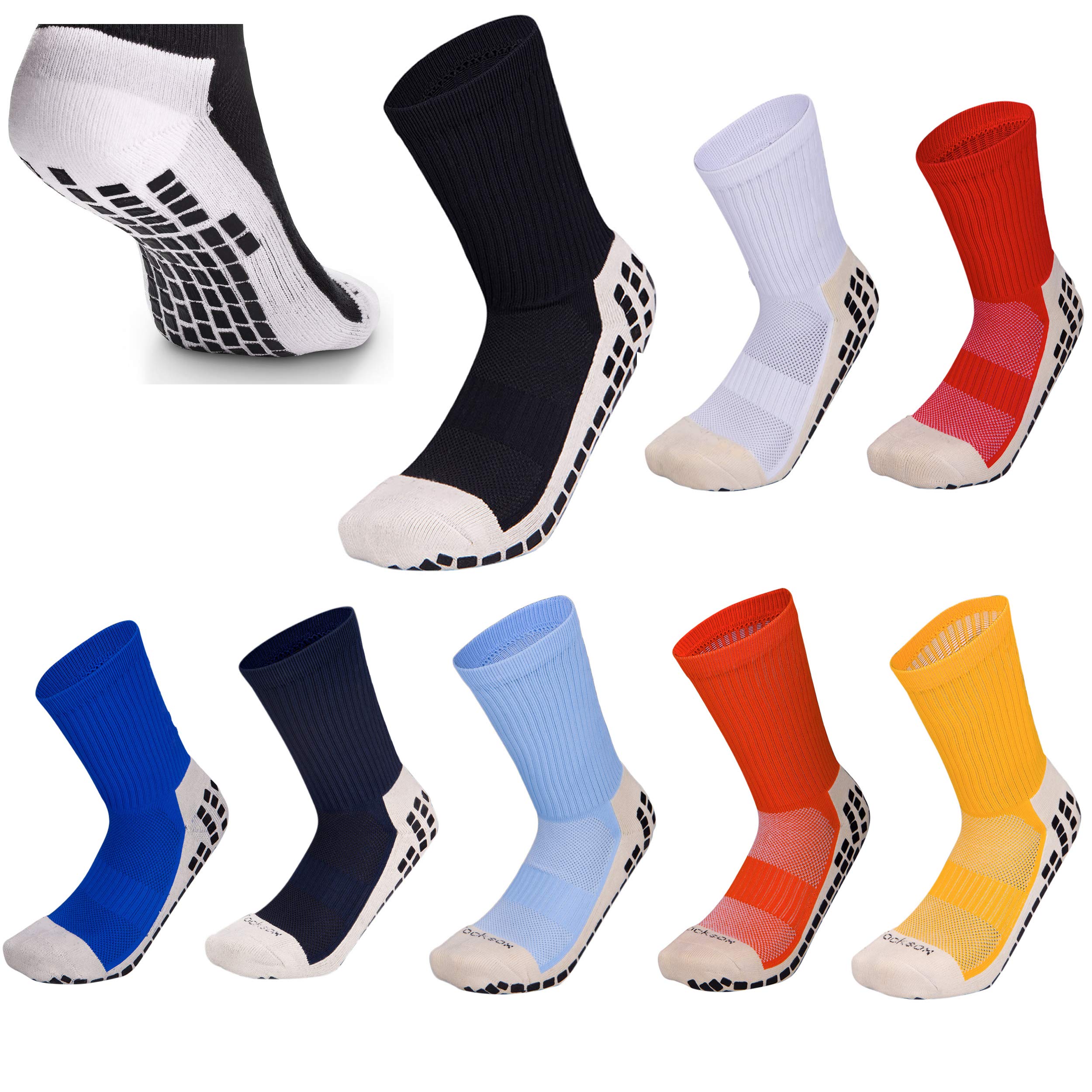 3 Pairs Non Slip Sport Soccer Socks, Unisex Athletic Sports Grip