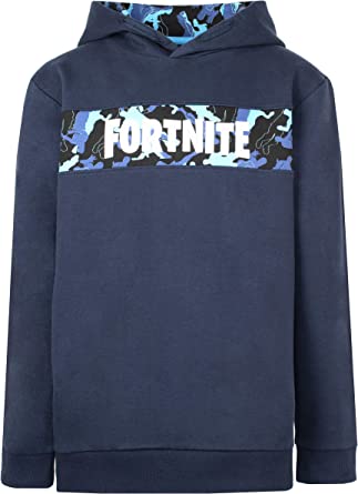 Fortnite - Boys' Hoodies - Fortnite Hoodie - 100% Cotton Navy Hoodie - Fortnite Gifts For Boys - Gamer Gifts - Navy