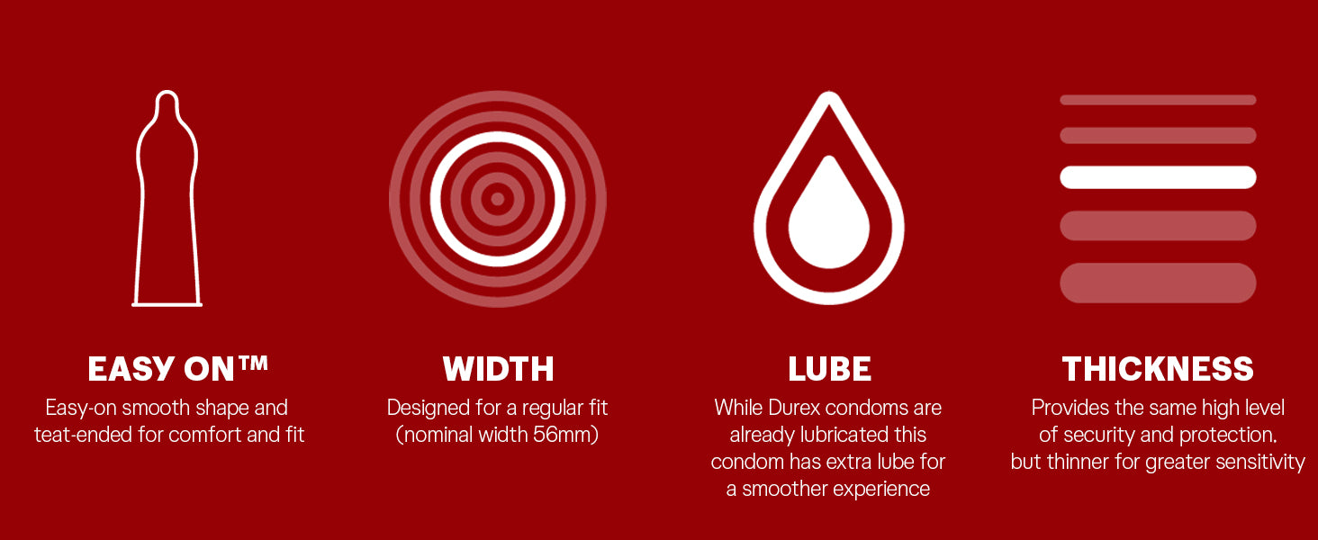 Durex Thin Feel Condoms, 30 Condoms (1 Pack) (Packaging May Vary)