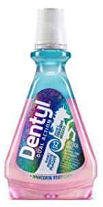 Dentyl Dual Action CPC Mouthwash, 12hrs Fresh Breath & Total Care, Alcohol Free, Unicorn Edition Mystical Mint, 500 ml