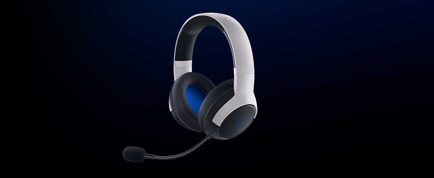 Razer Kaira for Playstation - Dual Wireless PlayStation 5 Headset (TriForce Titanium 50mm Drivers, HyperClear Cardioid Mic, SmartSwitch, FlowKnit Memory Foam) Black/Blue