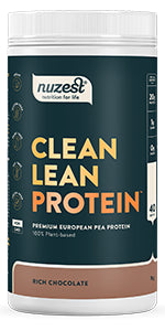 Nuzest - Clean Lean Protein - Rich Chocolate - Vegan Protein Powder - Complete Amino Acid Profile - Plant-Based Workout & Recovery Fuel - All Natural Food Supplement - 1Kg (40 Servings)