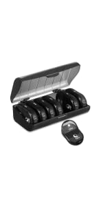 Fullicon Travel Pill Box Organiser Large Portable Medication Organiser, Oversize 8 Compartment Pill Boxes, Vitamin Travel Case Pill Holder - Airtight & Moistureproof (Black)