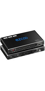 HDMI Splitter 1x2 4K 60Hz 1080P 120Hz 4:4:4 HDR D-olby Vision Atmos Scaler 4K 1080P for Dual Monitors,Firmware Upgrade HDMI 2.0 Splitter 1 in2 out HDCP2.2 PS5 Scaler EDID Switch USB Power ESD SP12H2