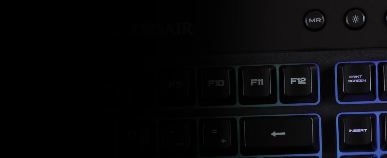 Corsair K55 RGB Membrane Gaming Keyboard (6 Programmable Macro Keys, 3-Zone RGB Backlighting, Multimedia Controls, UK Layout) - Black