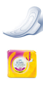 Lil-Lets Super Soft Ultra Sanitary Pads Normal x Ultra Soft Pads with Wings 8 Packs of 14 Pads, Unscented, 112 Count