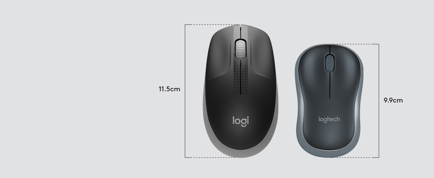 Logitech Wireless Mouse M190, Full Size Ambidextrous Curve Design, 18-Month Battery with Power Saving Mode, USB Receiver, Precise Cursor Control + Scrolling, Wide Scroll Wheel, Scooped Buttons - Black