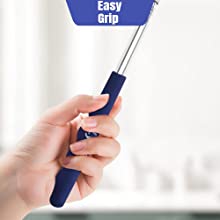 LyfEZ Back Scratchers for Men Women - Pack of 2 - Stainless Steel Portable Telescopic Tickler in Blue and Pink Colours for Itch Relief with Rubber Handle - 21/58.5 cm
