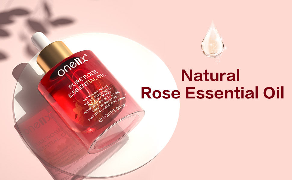 Rose Oil Essential Oil, Anti-Wrinkle Facial Oil Serum for Dry Skin Moisturizing, Organic Rose Oils for Face Body Massage Aromatherapy and Relaxation, Skin Care Gua Sha Rose Essential Oil 30ML