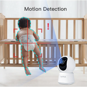 WiFi Home Camera Laxihub Baby/Dog/Cat/Pet Camera with App, Indoor Security Camera 1080P, Night Vision 2-Way Audio Motion Sound Detection Works with Alexa & Google Assistant