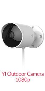 YI Outdoor Camera 1080p, Security Camera IP65 Waterproof, IP Camera Wifi for Outdoor Surveillance, Bullet Camera with Motion, Human, Sound Detection, Night Vision, Alarm, Cloud & microSD Card Storage