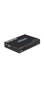 HDMI Splitter 1x2 4K 60Hz 1080P 120Hz 4:4:4 HDR D-olby Vision Atmos Scaler 4K 1080P for Dual Monitors,Firmware Upgrade HDMI 2.0 Splitter 1 in2 out HDCP2.2 PS5 Scaler EDID Switch USB Power ESD SP12H2