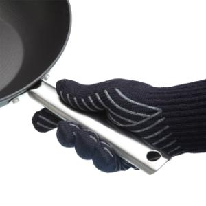 KitchenCraft Professional Heat-Resistant Safety Oven Gloves, silicone, Black