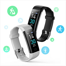 Fitness Trackers, IP68 Smart Bracelet Advanced Bluetooth Bracelet Waterpoof Activity Watch with Heart Rate and Sleep Monitor & SMS Call Notification,Calorie Pedometer Temperature Monitor Watch