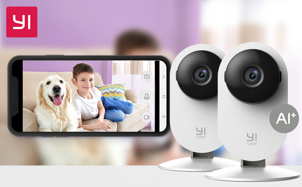 YI Home 1080P Security Camera Twin-pack, WiFi Indoor IP Camera with Night Vision, Motion Detection, 2-way audio, Home Security Surveillance System for House/Office/Pet/Baby/Elder/Remote Monitor(2 pcs)