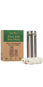 EcoYou Bamboo Charcoal Dental Floss | 4 Refills Pack | Mint & Candelilla Wax | Vegan & Biodegradable