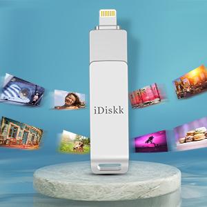 iDiskk 128GB Photo Stick for iPhone MFi Certified lightning USB stick for iPhone external memory stick iPhone storage work with iOS iPhone iPad Mac and PCs iPhone USB flash drive