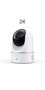 eufy Security Solo IndoorCam P24 2K Pan & Tilt Home Security Camera Indoor, Plug-in Cam, Wi-Fi, Human & Pet AI, Voice Assistant Compatibility, Night Vision, Motion Tracking, Homebase not Compatible