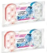 2 x Packs Of Massage Sponge - 3 Per Pack Assorted Colours