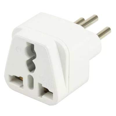 【3 PACKS】 - UK to BRAZIL PLUG ADAPTER : Brazil's Official Standard Plug - CE Certified. Travel Plug Adapter (Type N) for BRAZIL & SOUTH AFRICA SA- (MG LTD - WHITE)