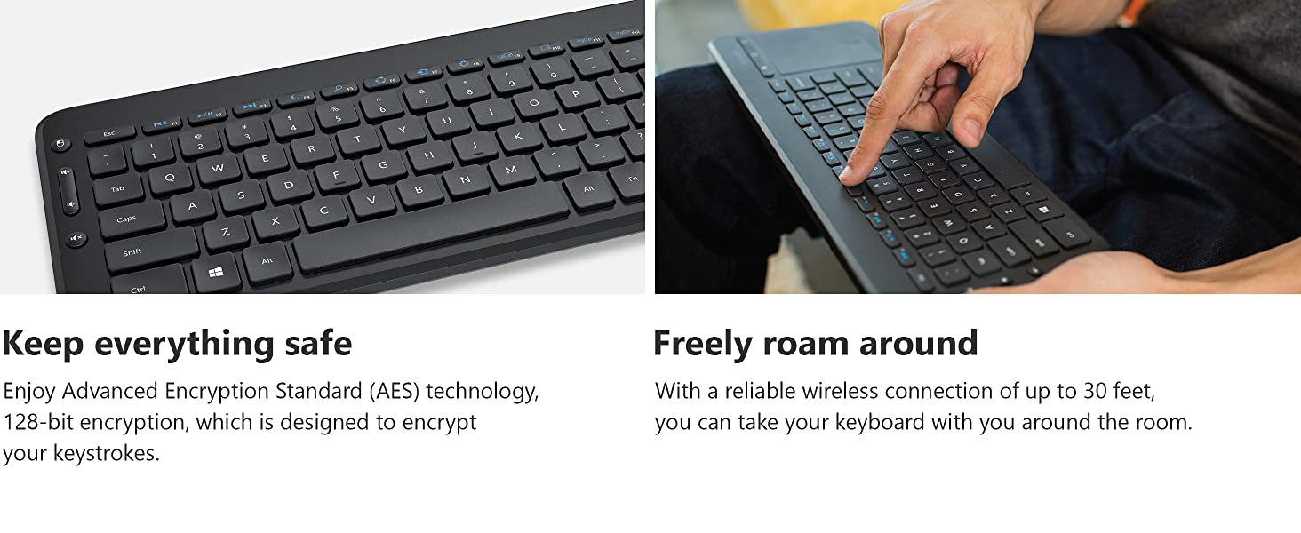 Microsoft N9Z-00006 All-in-One Media Keyboard with Integrated Track Pad - Monotone
